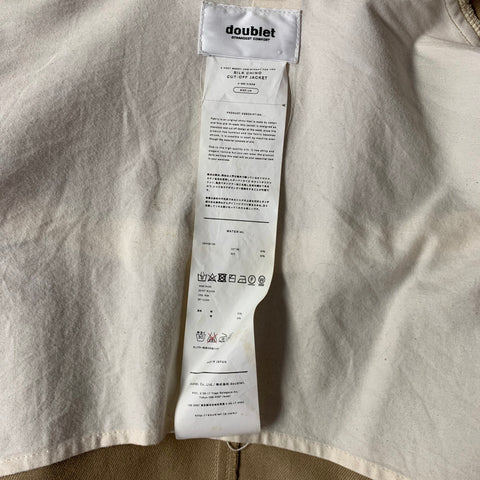 DOUBLET Size M Khaki Cotton & Silk Notch Lapel Jacket