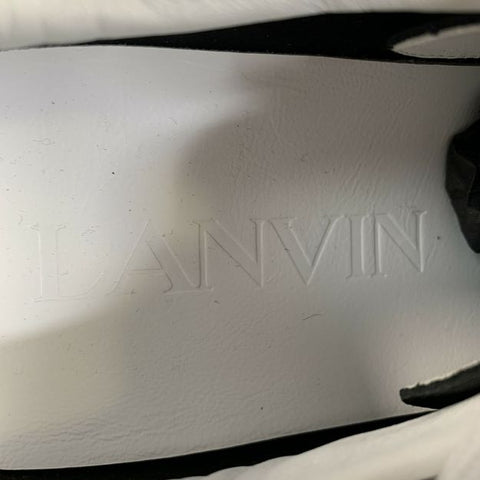 LANVIN Size 9 Black White Leather Lace Up Sneakers