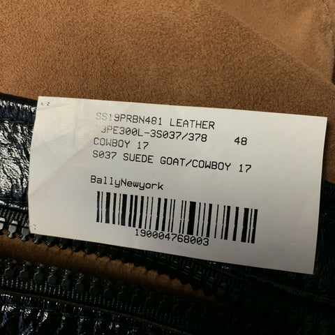 BALLY Size 38 Brown Black Leather Zip Up Jacket