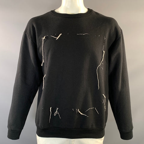 ENFANTS RICHES DEPRIMES L Distressed Cotton Crew Neck Sweatshirt