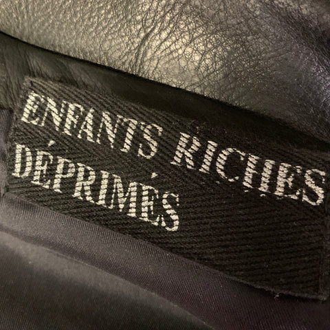 ENFANTS RICHES DEPRIMES ERD SS2017 L Black Graphic Leather Biker Jacket