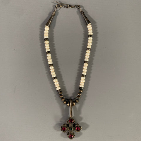 NO BRAND Cream Silver Stone Necklace