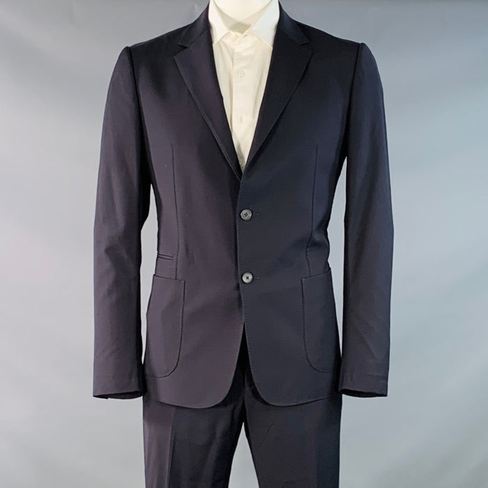 Z ZEGNA Size 42 Regular Navy Wool Notch Lapel Suit