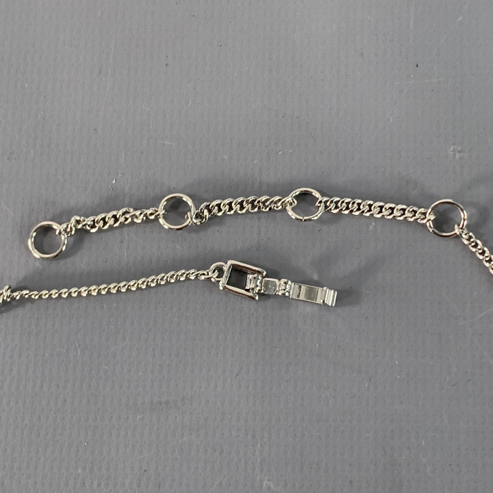 GIVENCHY Silver Rhinestones Metal Necklace