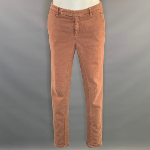 BRUNELLO CUCINELLI Size 6 Burnt Orange Cotton Tapered Casual Pants