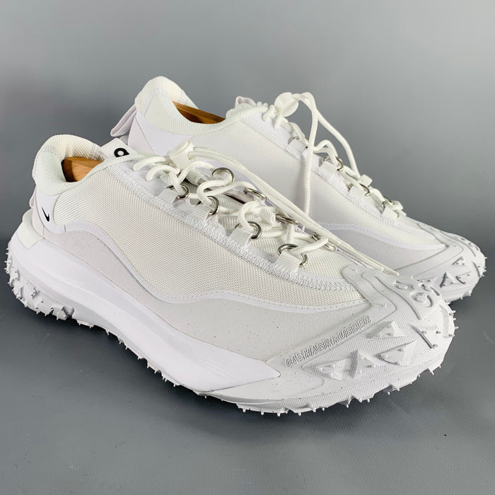 COMME des GARCONS HOMME PLUS Size 11 White Nylon Lace-Up Sneakers