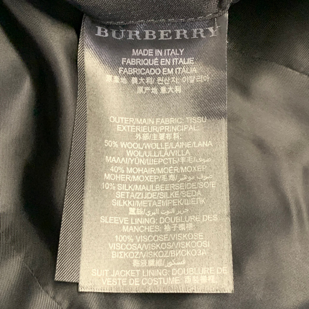BURBERRY PRORSUM Size 38 Black Wool Mohair Silk Tuxedo Sport Coat
