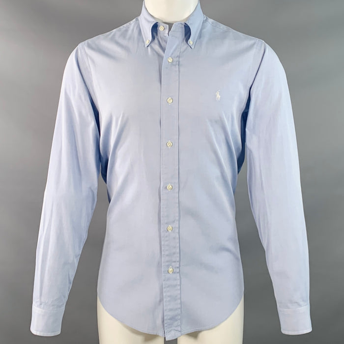 RALPH LAUREN Size S Blue Cotton Button Down Collar Long Sleeve Shirt