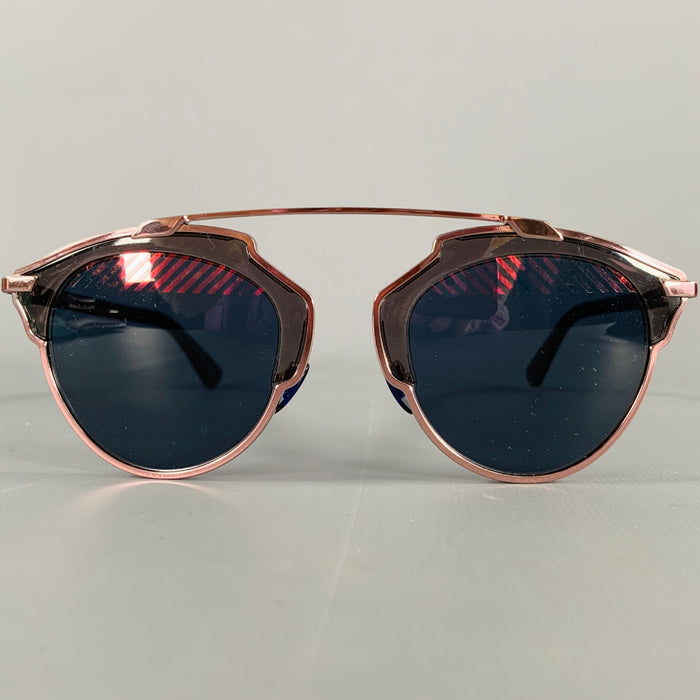 Lunettes de soleil en métal Christian Dior So Real à rayures roses et grises