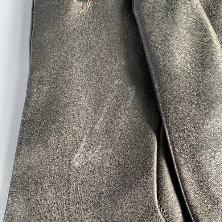 YVES SAINT LAURENT Size 9 Black Leather Gloves