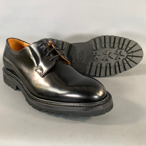 JOSEPH CHEANEY Size 6 Black Leather Derby Lace Up Shoes
