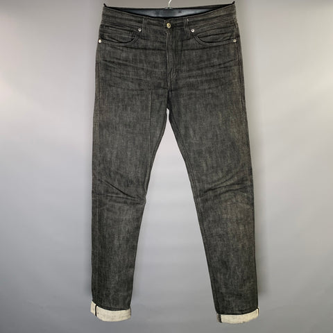 LEVI'S Size 32 Black Dark Grey Cotton Straight Denim Jeans