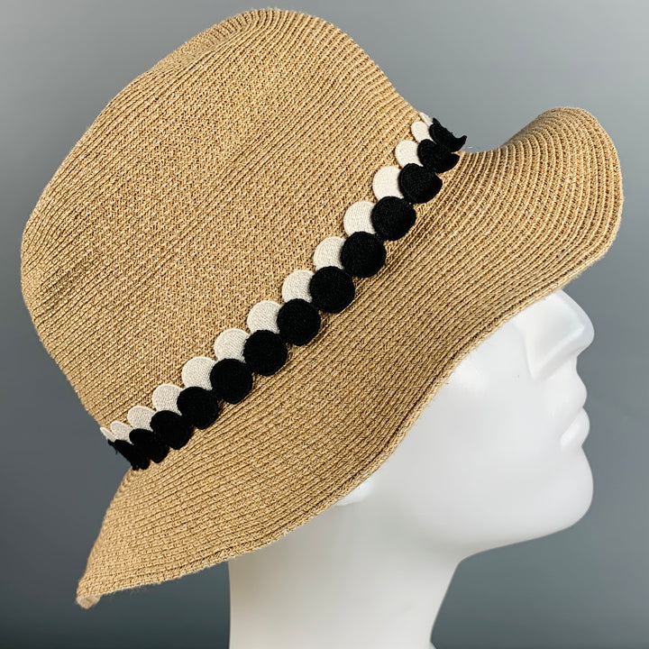 EUGENIA KIM Beige Natural Woven Toyo Paper Cotton Hat