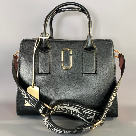 MARC JACOBS SS2018 Black Pink Color Block Saffiano Leather Handbag