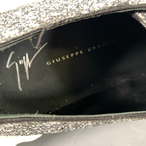 GIUSEPPE ZANOTTI Size 6 Silver Metallic Leather Lace Up Sneakers