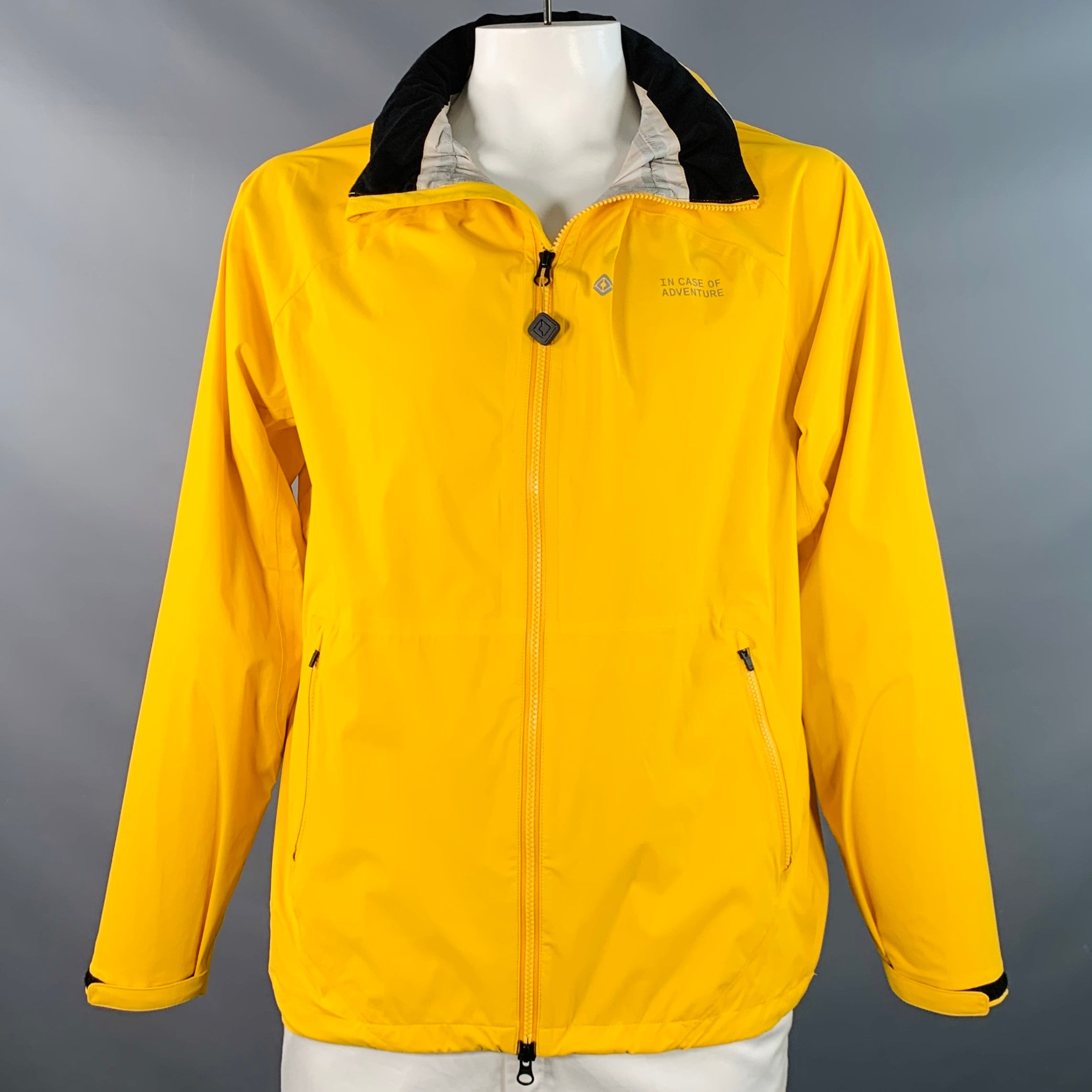 RIVIAN Size L Yellow Nylon Blend Zip Up Windbreaker Jacket