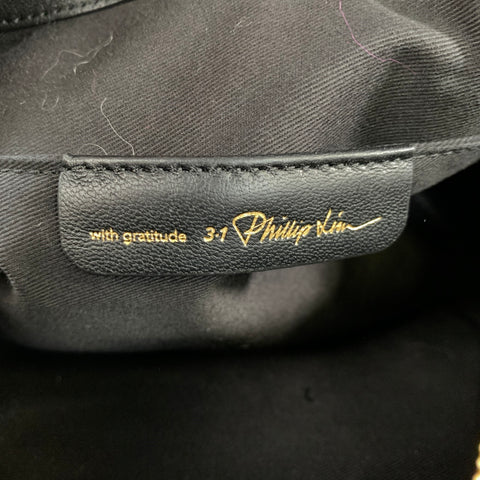 PHILLIP LIM Black Tan Color Block Leather Hobo Bag