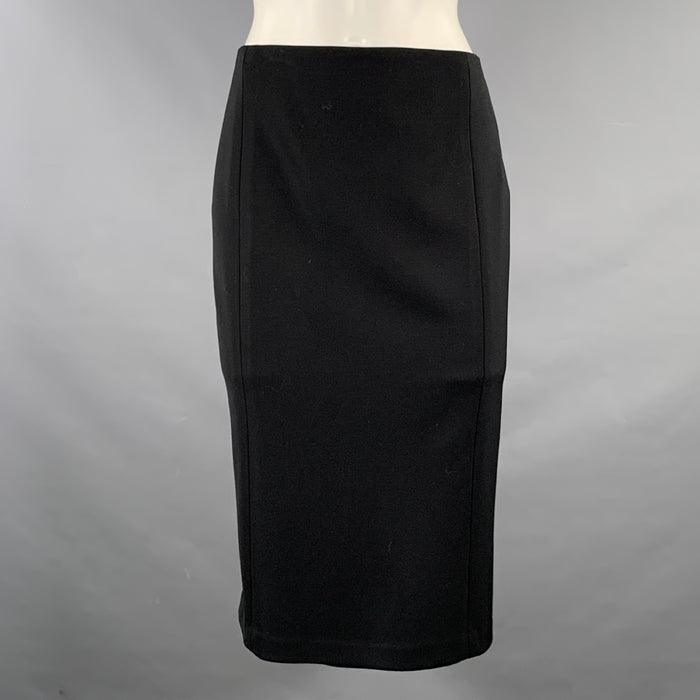 RALPH LAUREN Size 4 Black Wool Blend Classic Skirt