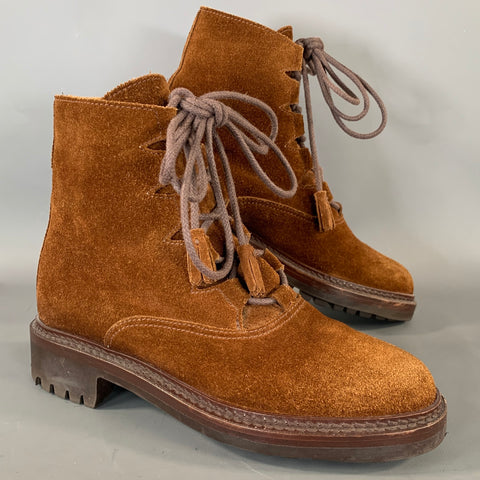 POLO COUNTRY by RALPH LAUREN Size 6.5 Brown Leather W 7001085-204 Suede Boots