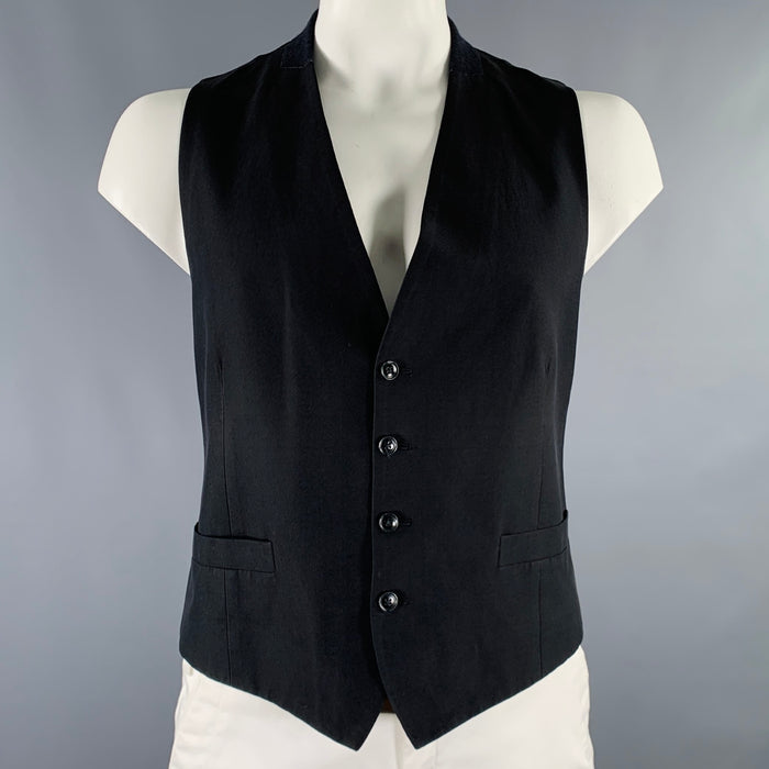 DRIES VAN NOTEN Size 42 Black Cotton Long Vest