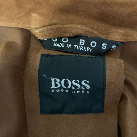 BOSS by HUGO BOSS Size 42 Brown Leather Button Up Long Sleeve Shirt