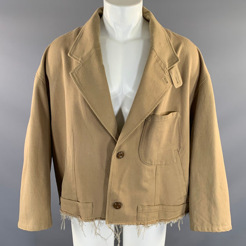 DOUBLET Size M Khaki Cotton & Silk Notch Lapel Jacket