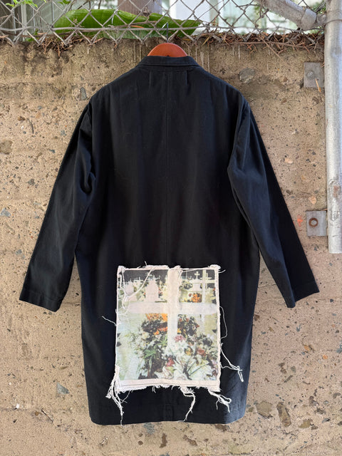 ENFANTS RICHES DEPRIMES ERD FW2016 M Black Patch Cotton Notch Lapel Coat