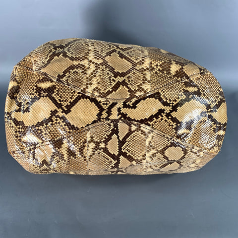 MIU MIU Tan Brown Snakeskin Snakeskin Leather Hobo Handbag