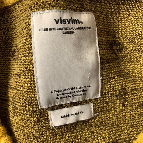 VISVIM FW2017 Size L Yellow Brown Knitted Wool Crew Neck Sweater