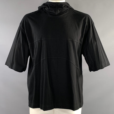 JNBY Size L Black Cotton Hooded Pullover