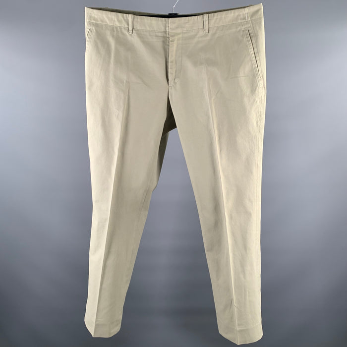 JIL SANDER Size 38 Khaki Cotton Flat Front Casual Pants
