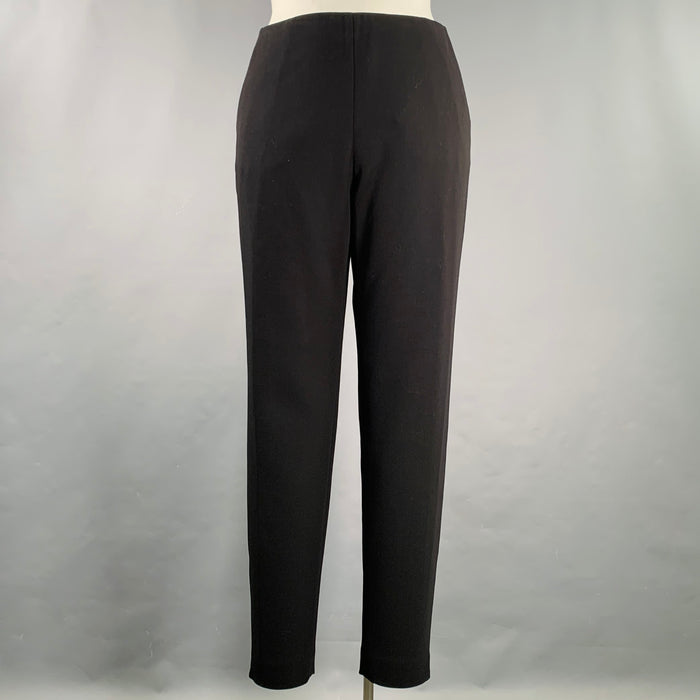 GIORGIO ARMANI Size 14 Black Wool Blend Side Zipper Dress Pants