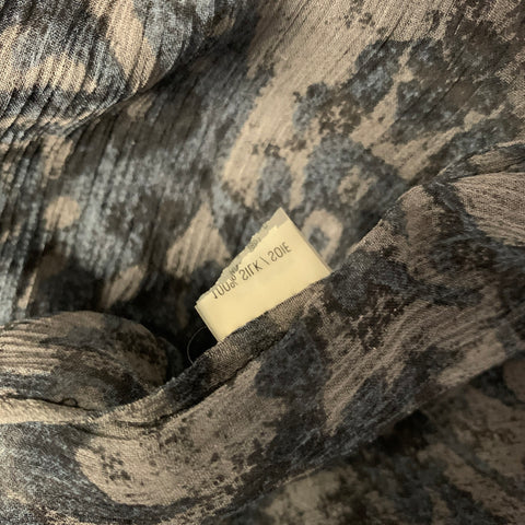 ELIE TAHARI Size S Black Grey Silk Paisley Sheer Blouse