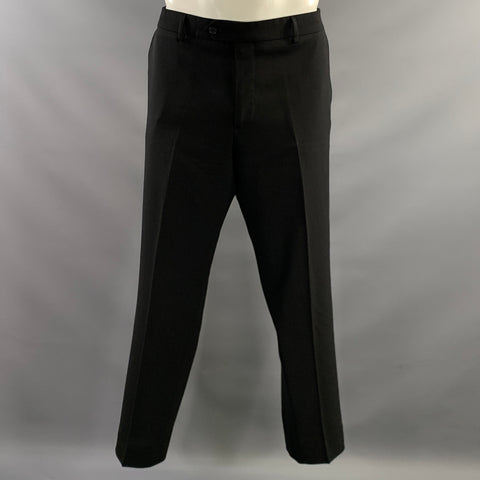 BROOKS BROTHERS Chest Size 42 Regular Black Wool Notch Lapel 36 30 Suit