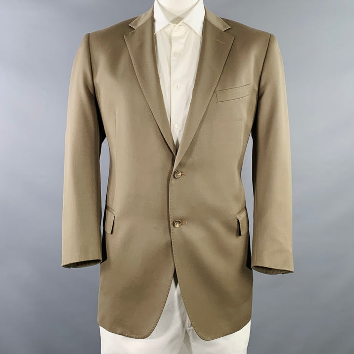 POLO by RALPH LAUREN Size 46 Taupe Virgin Wool Notch Lapel Sport Coat