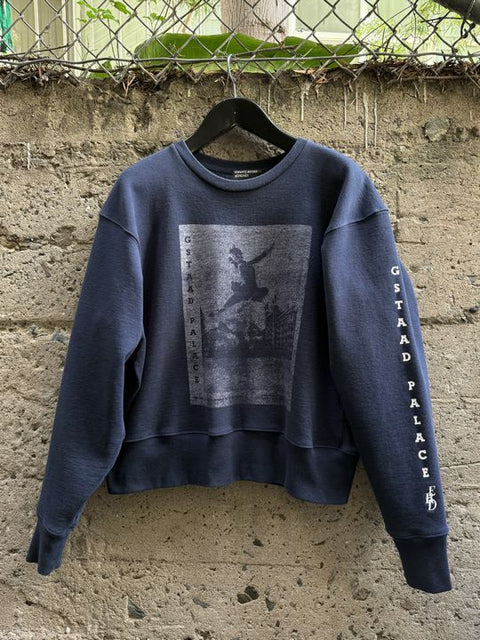 ENFANTS RICHES DEPRIMES FW2018 M Navy Graphic Cotton Crew Neck Sweatshirt