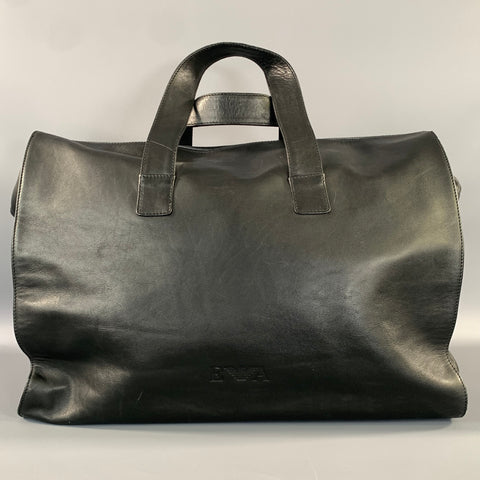 EMPORIO ARMANI Black Leather Briefcase