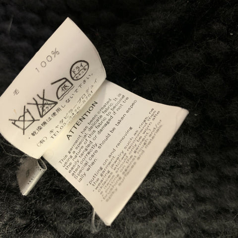 THE VIRIDI-ANNE Size L Black Knitted Wool Hooded Vest