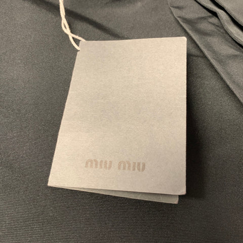 MIU MIU Size 0 Black Nylon Blend High Waisted Mini Skirt
