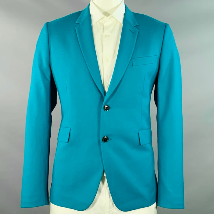 PAUL SMITH Size 42 Teal Wool Notch Lapel Sport Coat