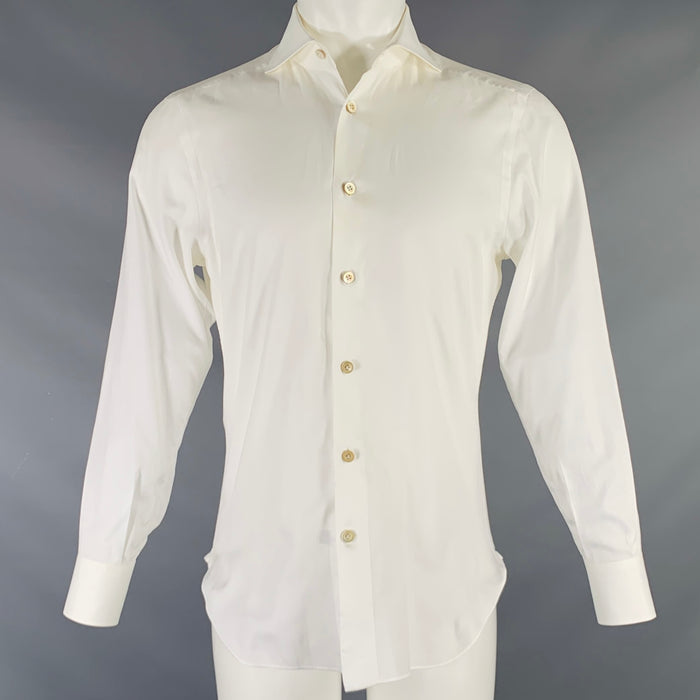 KITON Size S White Cotton Button Up Long Sleeve Shirt