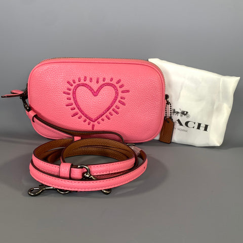 COACH SS2018 Pink Glitter Leather Cross Body Bag