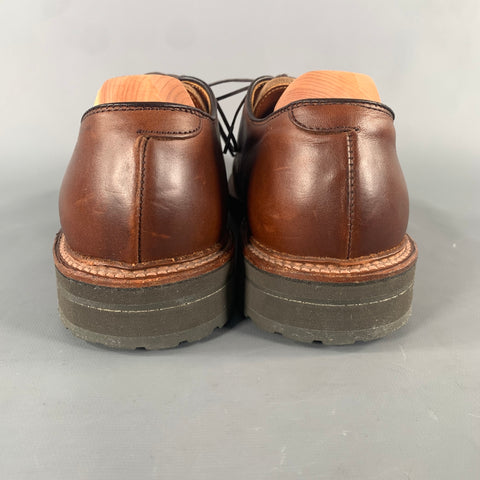 ALDEN Size 7 Brown Cognac D5602 Leather Lace Up Shoes