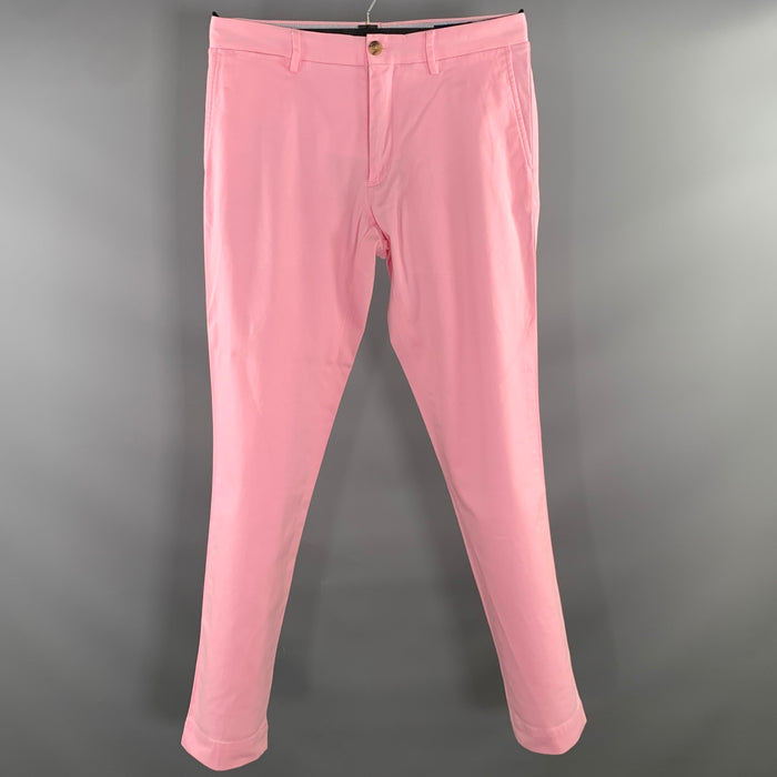 RALPH LAUREN Size 32 Pink Pastel Cotton Elastane Zip Fly Casual Pants