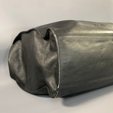 EMPORIO ARMANI Black Leather Briefcase