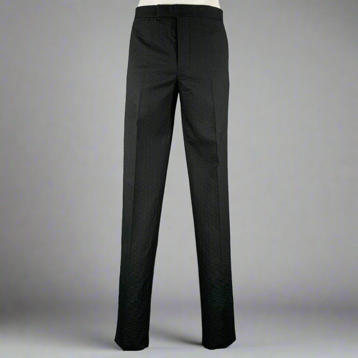 BLACK FLEECE Size 34 Black Textured Cotton Tuxedo Dress Pants