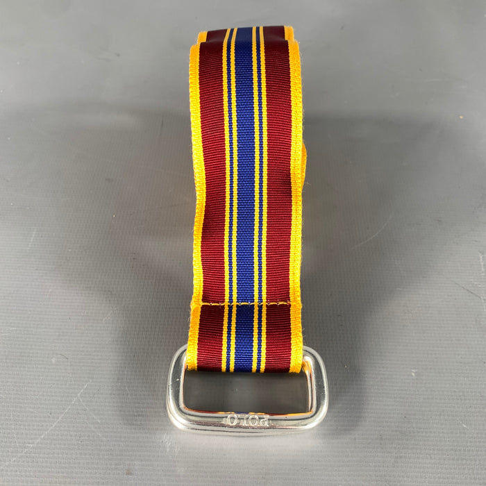 RALPH LAUREN Size S Burgundy Navy Stripe Nylon Belt