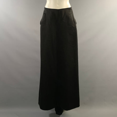 LOEWE Size S Black Wool Blend A Line Long Skirt