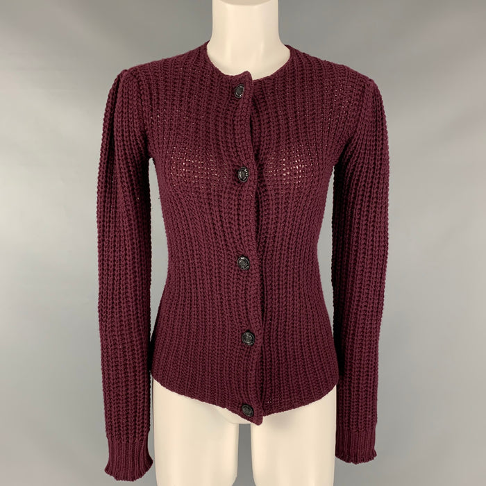 RALPH LAUREN Size S Burgundy Cashmere Cardigan