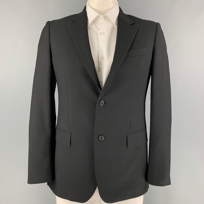 PRADA Size 40 Black Wool Mohair Sport Coat